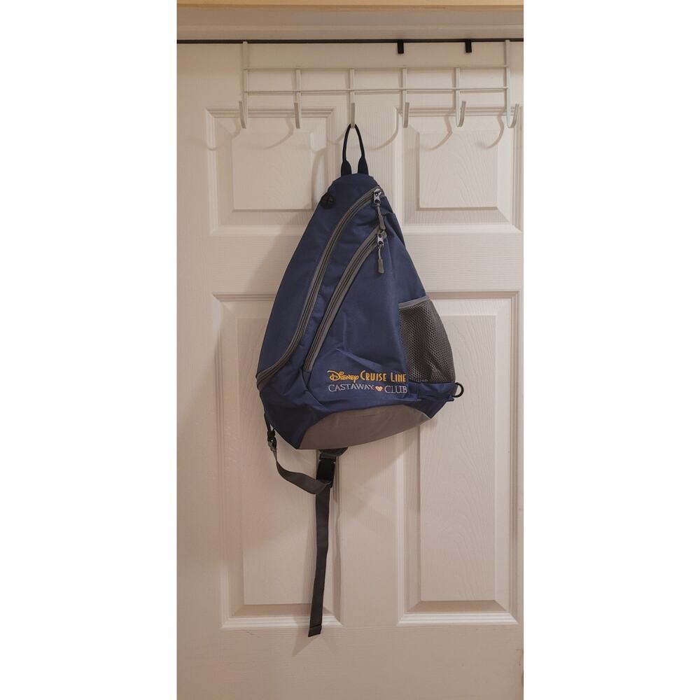 Disney Cruise Line Castaway Club Sling Backpack Shoulder Bag Blue Navy Gray Gift
